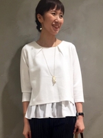 裾シフォンドッキングプルオーバー/ネイビー