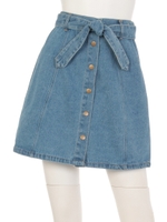 前釦リボンスカート/チェック