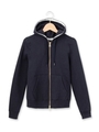 吊裏毛ダブルジップパーカ/ネイビー(093)