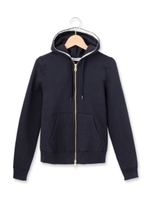 吊裏毛ダブルジップパーカ/ネイビー(093)
