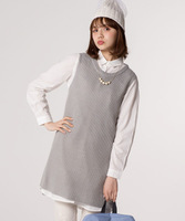 ニット×シャツワンピースセット