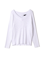 バックリボンリブニット/ホワイト(030)