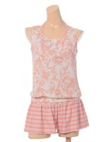 【NATURAL BEAUTY】パステルボーダー×フラワー/ミントグリーン