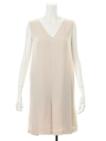 ストライプＶネックジャンスカ/サックスブルー