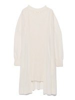 カーディガン付きリブニットワンピース/GRN