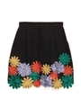 フラワー刺繍台形スカート/YEL