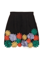 フラワー刺繍台形スカート/YEL