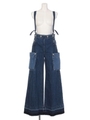 FRINGE DENIM PANTS/ブルー