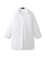 [L]シャンブレーロングシャツ/ネイビー(093)