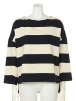 縦横ボーダープルオーバー/グレー