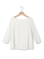 綿シフォンバルーンブラウス/ネイビー(293)