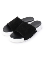 MAURO de BARI サイドフリンジフラットサンダル/ブラック(019)