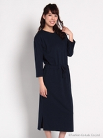 ・脇スリットウエストドロストワンピース/Khaki