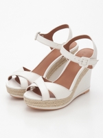 クロスデザインウェッジサンダル/BROWN