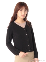 ハートカラーカットカーデ/イエロー