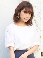 フラワー刺繍ブラウス/オフ