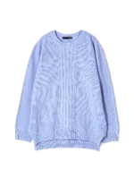 メランジホールガーメントクルー/ブルー(110)