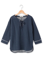 レースアップ裏毛プルオーバー/ナチュラル(050)