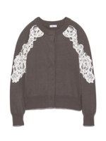 レースコンビカーディガン/GRY