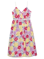 大花ラップ風キャミワンピース/BLK