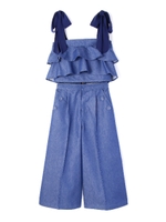 RUFFLE DUNGAREE SET UP/ブルー(110)