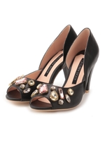 [L.B CANDY STOCK]BIGビジューパンプス/BLK