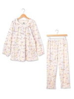 narue(ナルエー) ニットガーゼ 月ネコ 上下ナイティ/パープル系(180)