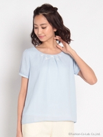 petitリボン女の子ブラウス/ライトブルー