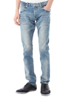 【AZUL by moussy】スキニーセルビッジSTデニム5PパンツSW淡色/Stone Wash