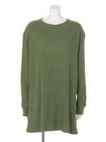 【Casual】ルーズワッフルL/S Tee/カーキ