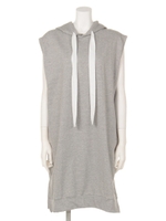 【LATINA】スリットヘムノースリフーディーワンピース/GRY