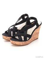 【vanitybeauty】クロスラインウェッジサンダル/アイボリー