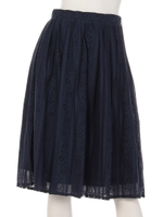 ストライプレーススカート/オフ