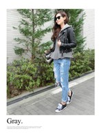 フレアスウェットジップアップパーカー/グレー