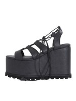 レースアップチャンキーサンダル/ブラウン