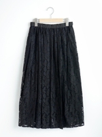 レースプリーツミディスカート/オフ