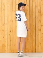 UNIV Vネック Tシャツ ワンピース/WHT