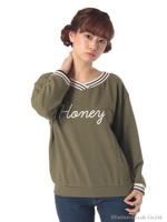 Vネックスウェットプルオーバー/Navy