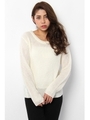 【AZUL by moussy】AC片畦バックZIP長袖プルオーバー/O/WHT