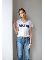 【AZUL by moussy】オーガニックコットンMIXロゴTシャツ/RED