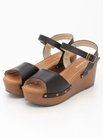 【chille anap】ウッドソールサンダル/BK