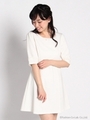 ＜通販限定アイテム＞フェミニン結びリボンサックカットワンピース/シロ