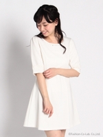 ＜通販限定アイテム＞フェミニン結びリボンサックカットワンピース/シロ