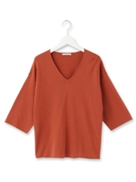 ミラノリブコットンVニット/ネイビー(093)