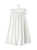 リネン混ガウチョパンツ/ブラック(019)