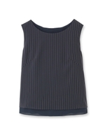 レイヤード風バックストライプブラウス/ブルー系(394)