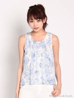 大花柄プルオーバー/ブルー