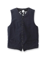 綿/ナイロン デニムベスト/ブルー系(094)