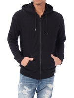 【AZUL by moussy】スラブインレー長袖ZIPパーカー/T.GRY