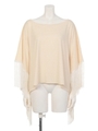 【SEEDS OF CALIFORNIA FOR ROSE BUD】SILVER-SPARK FRINGE TOP/BEIGE LT